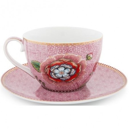 Pip Studio -Tasse Cappuccino et soucoupe Spring to life - 280 ml - rose