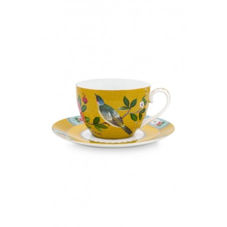 Tasse et sous tasse à thé - Blushing Birds - Jaune - Pip Studio - 28 cl