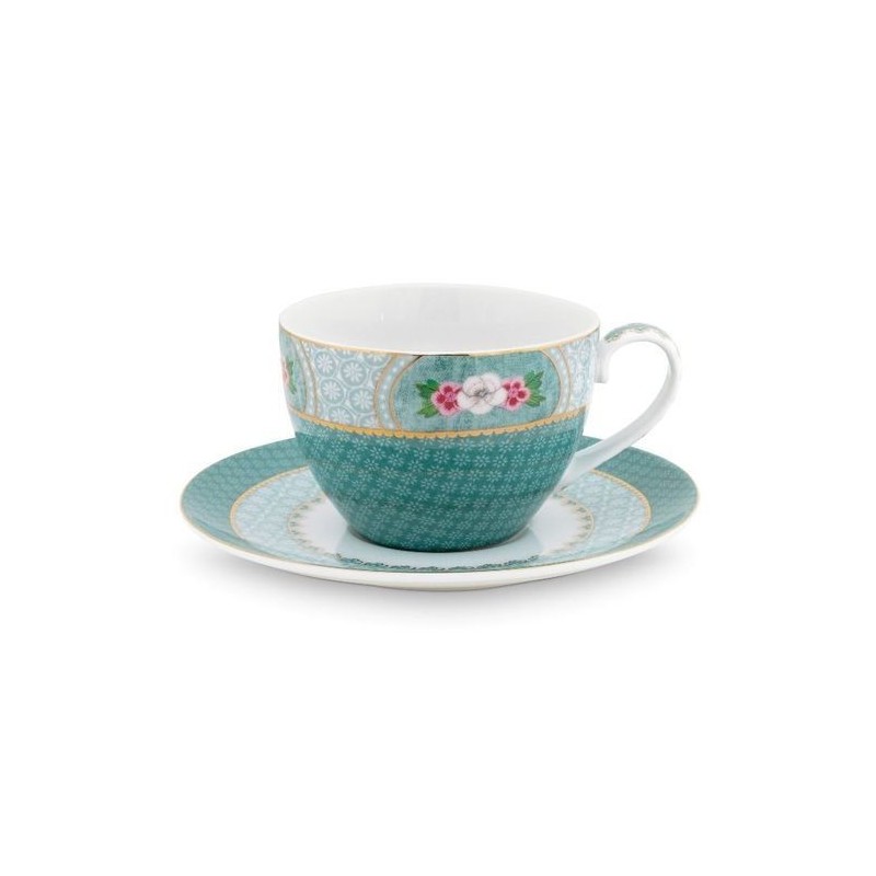 Tasse et sous tasse à thé - Blushing Birds - Bleu - Pip Studio - 28 cl