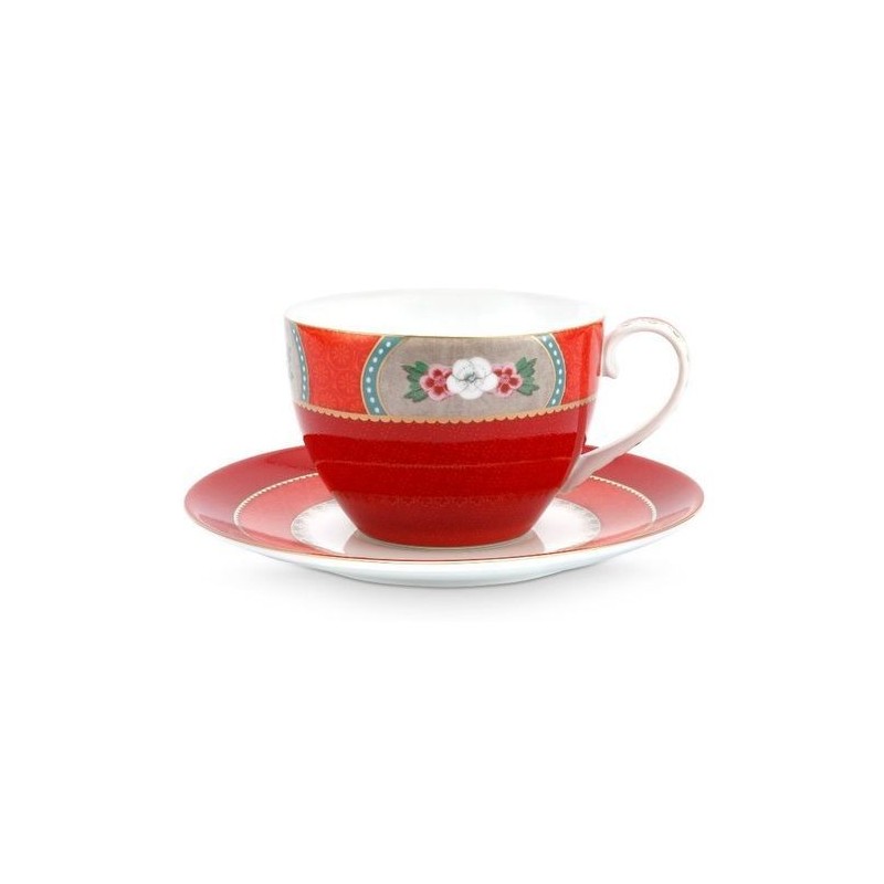 Tasse et sous tasse à thé - Blushing Birds - Rouge - Pip Studio - 28 cl
