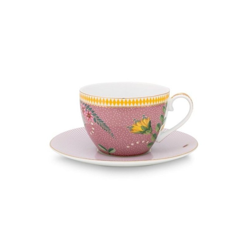 Tasse et sous-tasse à thé - La Majorelle - Rose - Pip Studio - 25 cl