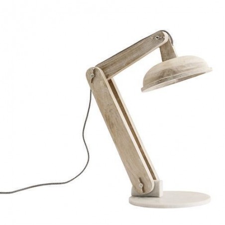 Lampe de table Madam Stoltz - wood - light white