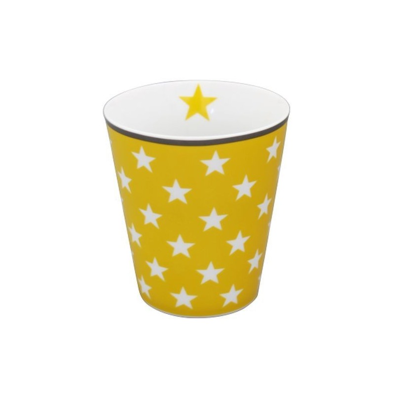 Mug - Krasilnikoff - Jaune - étoiles blanches