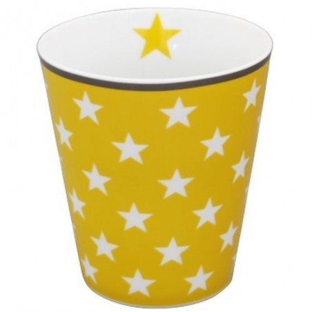 Mug - Krasilnikoff - Jaune - étoiles blanches