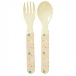 Set de 2 couverts - Rice - Universe Print - Pink