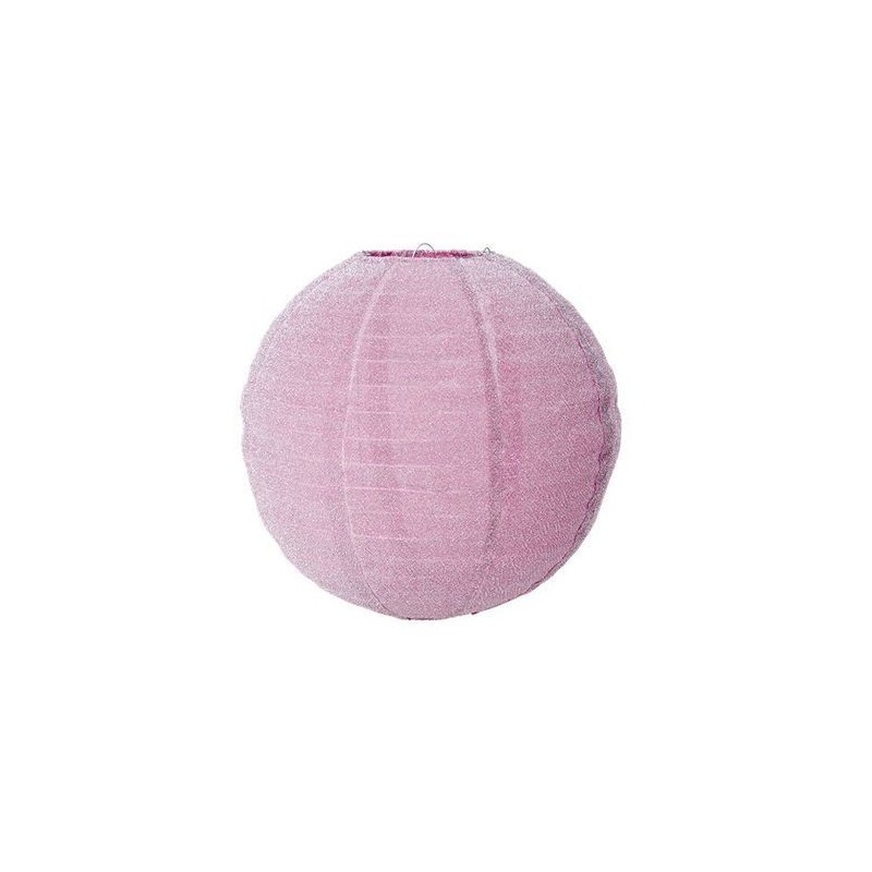 Abat-jour rond - Rice - Pink lurex - Small