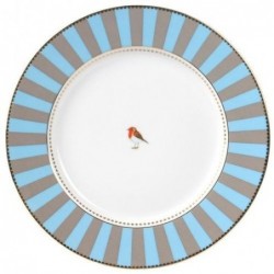 Assiette Pip Studio Love Birds - bande Bleue kaki 26cm