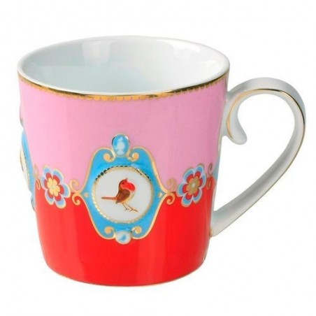 Mug médaillon rouge-rose love bird - Pip studio - 25cl