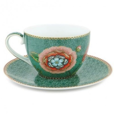 Pip Studio -Tasse Cappuccino et soucoupe Spring to life - 280 ml - vert