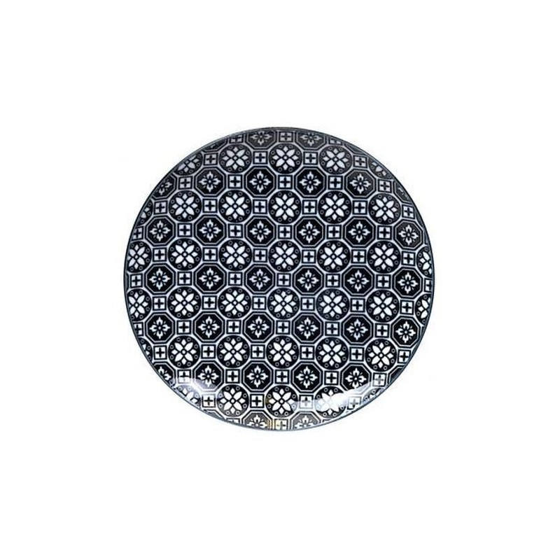 Assiette 26cm - Tokyo Design - Flower - Black