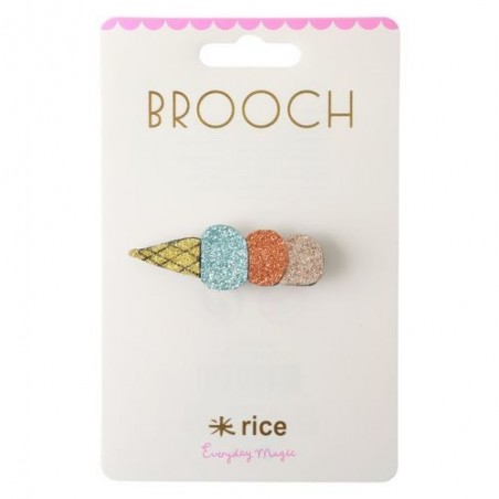 Broche - Rice - Glace bleue