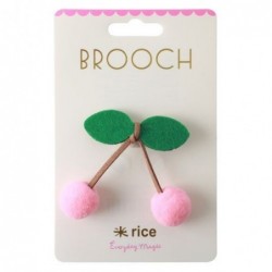 Broche - Rice - Cerise rose