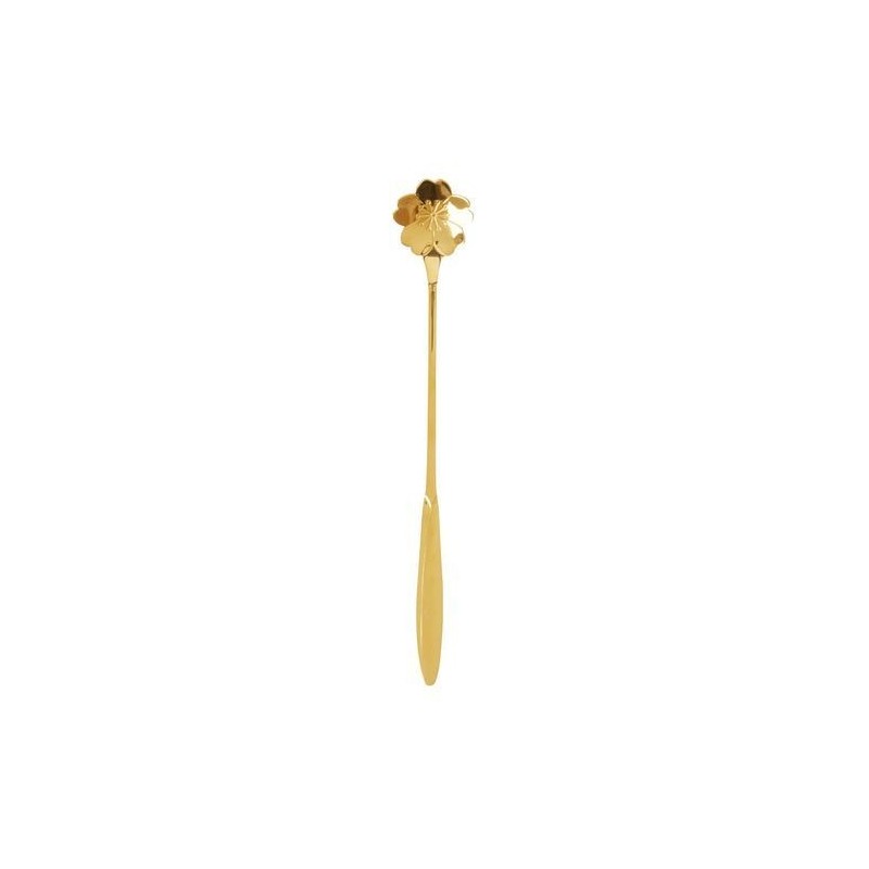 Cuillère longue en acier inoxydable RICE dorée - Bouton d'or - 18cm