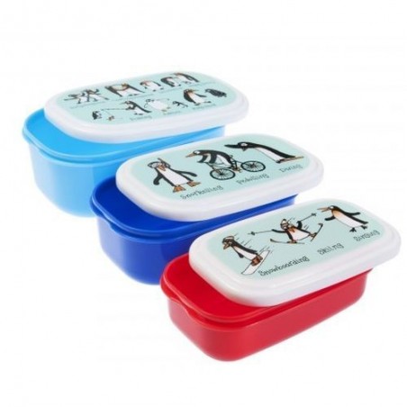 Lot de 3 boites alimentaires - Pingouins - Tyrrell Katz