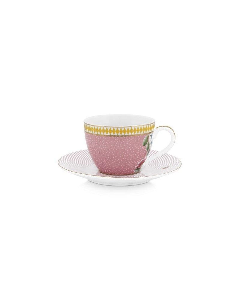 Tasse à café expresso et sous tasse - La Majorelle - Rose - Pip Studio - 120ml
