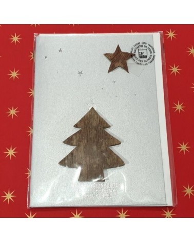 Carte de Noël - Sapin et Etoile en bois - Rader