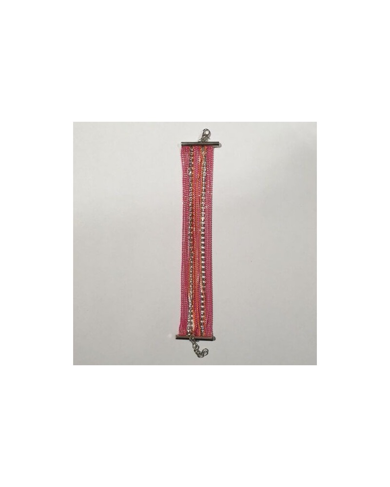 Grand bracelet perles - Rose et orange - Nusa Dua