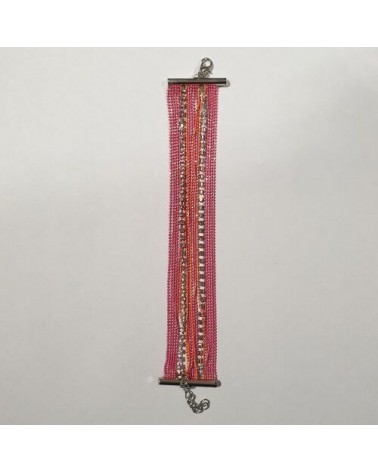 Grand bracelet perles - Rose et orange - Nusa Dua