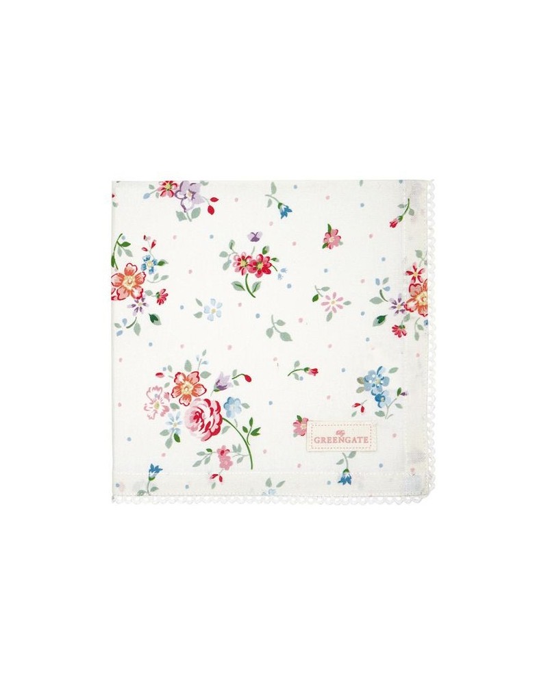 Serviette de table - Greengate - dentelle - Belle white