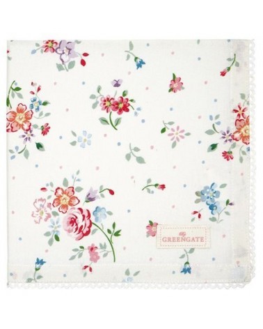 Serviette de table - Greengate - dentelle - Belle white