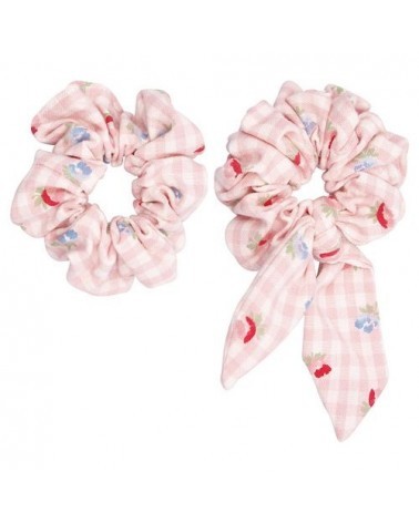 Lot de 2 chouchous - Greengate - Viola check pale pink