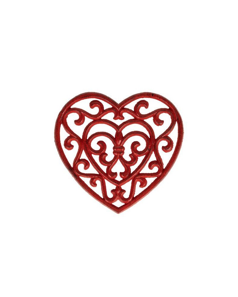 Dessous de plat Coeur - Comptoir de Famille - Rhodonea rouge