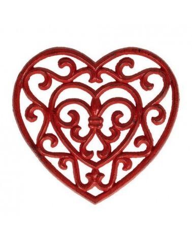 Dessous de plat Coeur - Comptoir de Famille - Rhodonea rouge