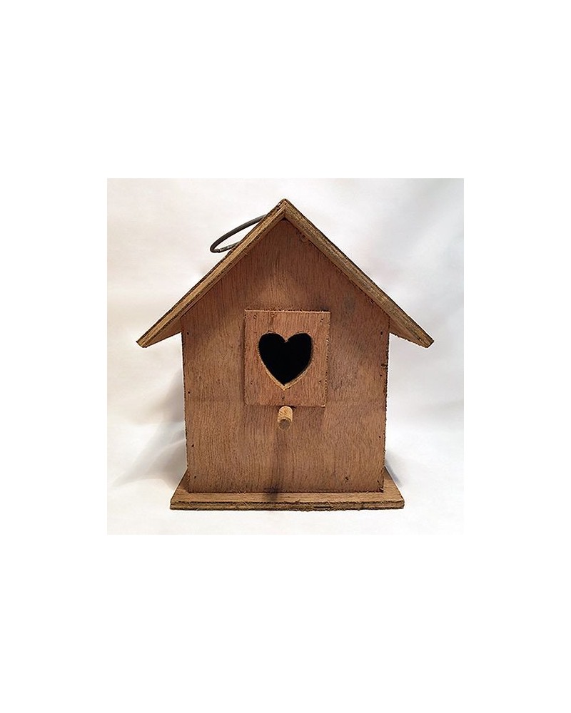 Acheter une cabane à oiseau nichoir Country Casa en bois avec un cœur