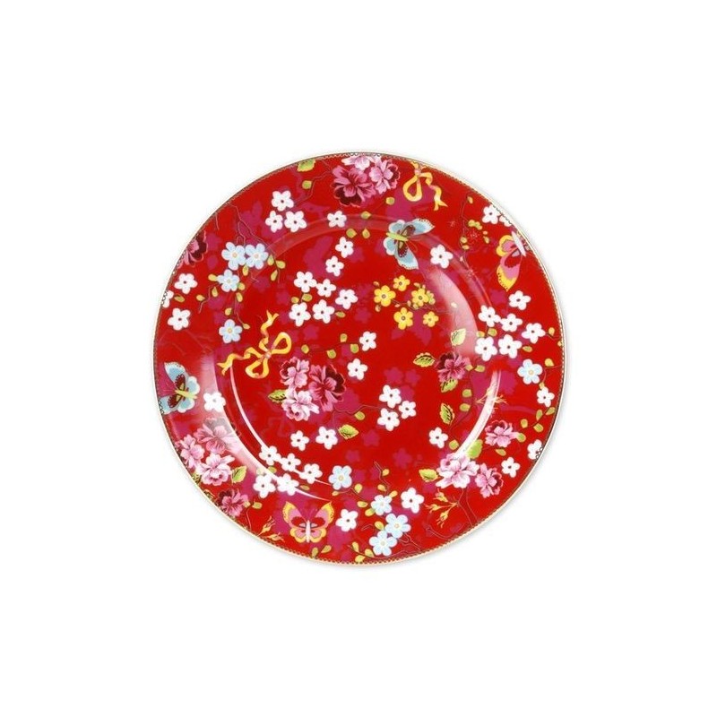 Grande Assiette Pip Studio - Porcelaine - Rouge - 32 cm