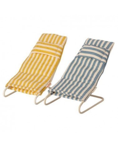 Chaises de plage - Maileg - Duo jaune et bleue