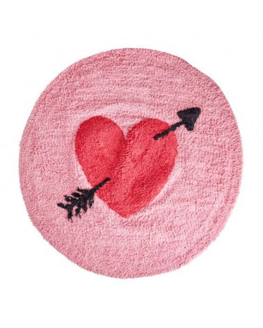 Tapis rond - Rice - Red hearts