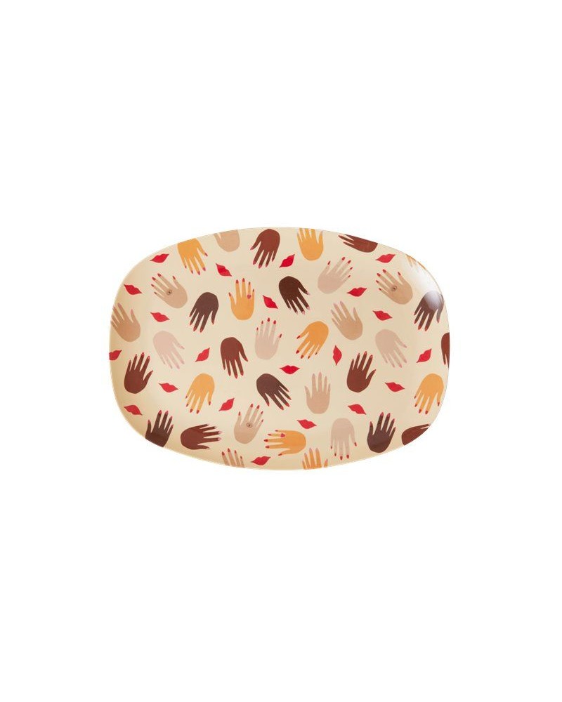 Petite assiette rectangulaire Mélamine - Hands and kisses