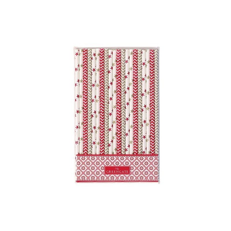 Pailles - Greengate - Bianca red - lot de 20
