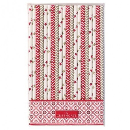 Pailles - Greengate - Bianca red - lot de 20