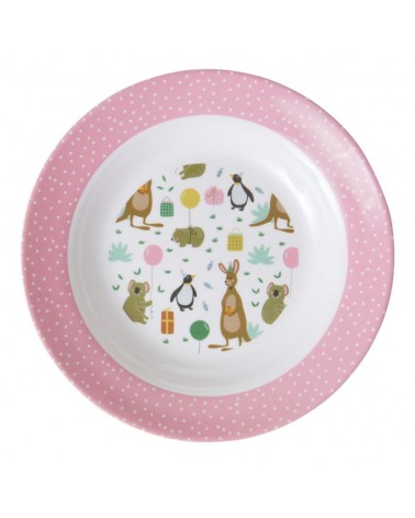 Assiette creuse en Mélamine - Rice - Party animal rose