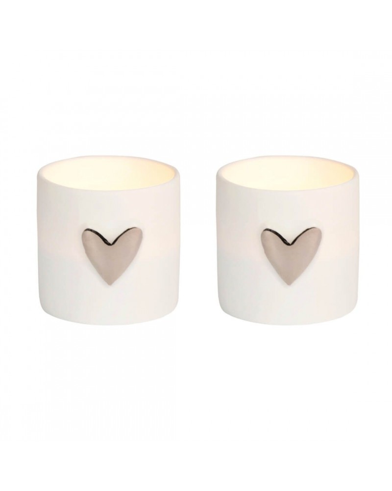 Photophore - Rader - Lot de 2 Cœurs argentés