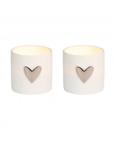 Photophore - Rader - Lot de 2 Cœurs argentés