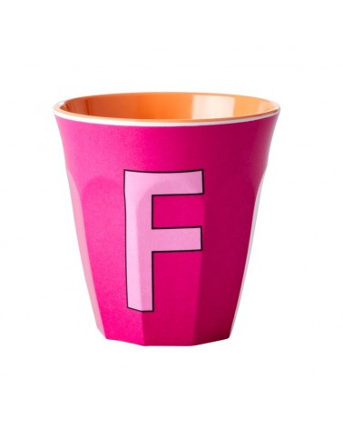 Gobelet Mélamine - Rice - Pink alphabet - F