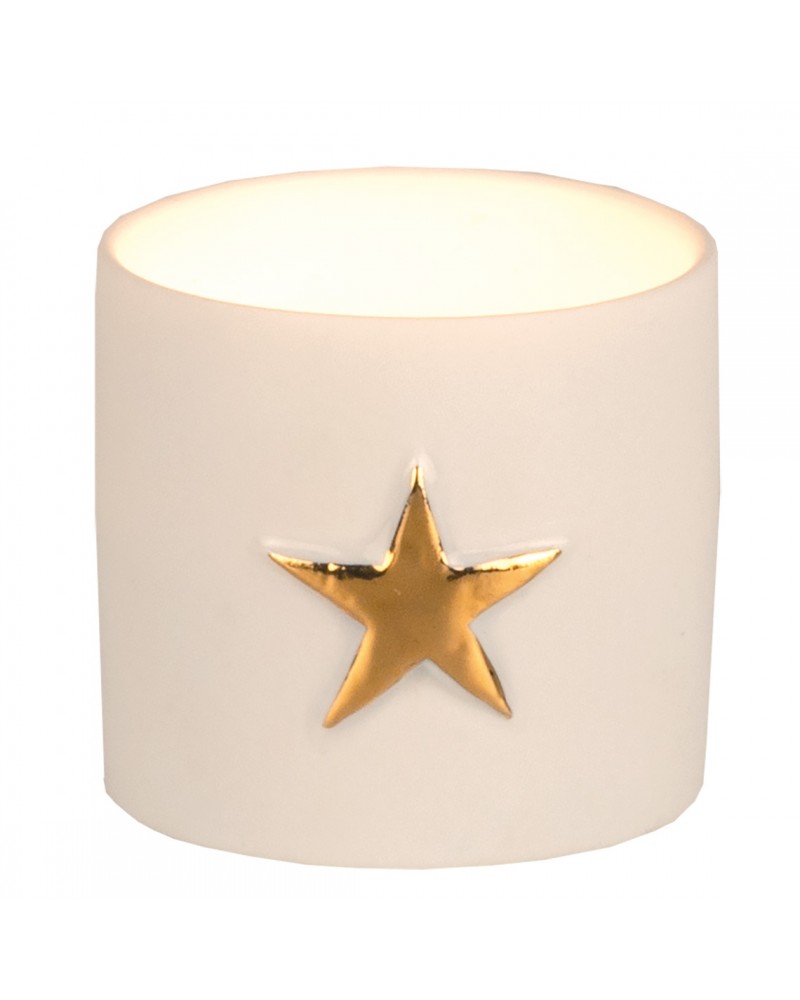 Photophore Dôme Starlight En Porcelaine - Blanc Mat - Neuf En Boîte