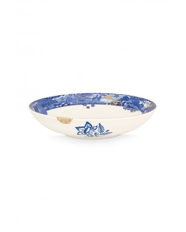 Assiette creuse porcelaine - Héritage - Bordure bleue - 25.5cm - Pip Studio