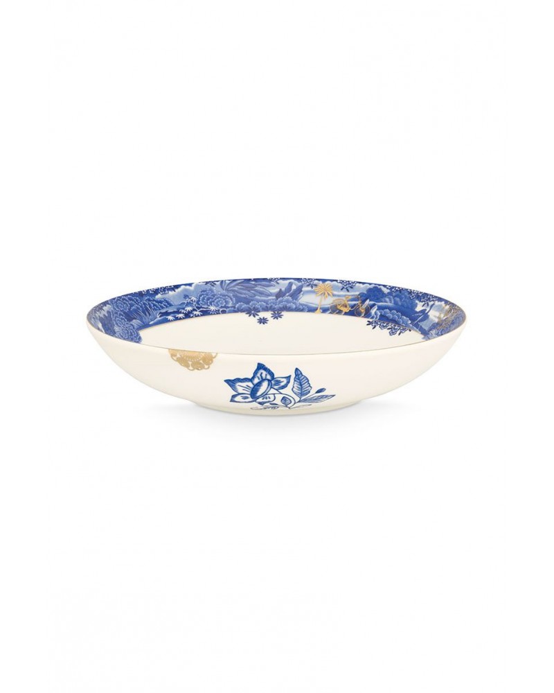 Assiette creuse porcelaine - Héritage - Bordure bleue - 25.5cm - Pip Studio