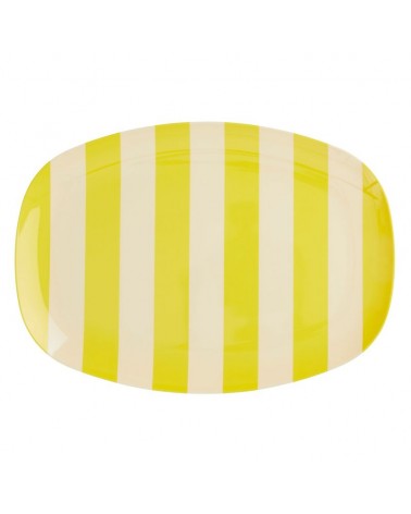 Assiette rectangulaire mélamine - Plateau Rice - Yellow stripes