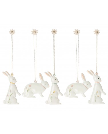 Lot de 5 décorations lapins - Maileg