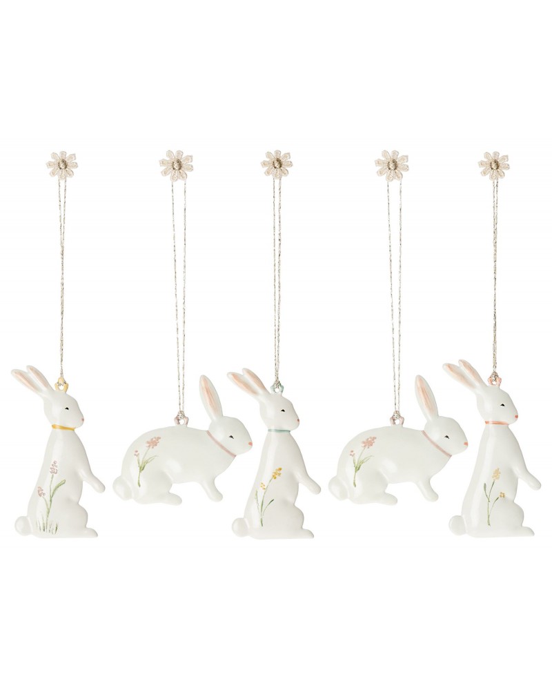 Lot de 5 décorations lapins - Maileg