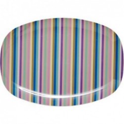 Assiette rectangulaire Mélamine - Plateau Rice - Multicolor stripes