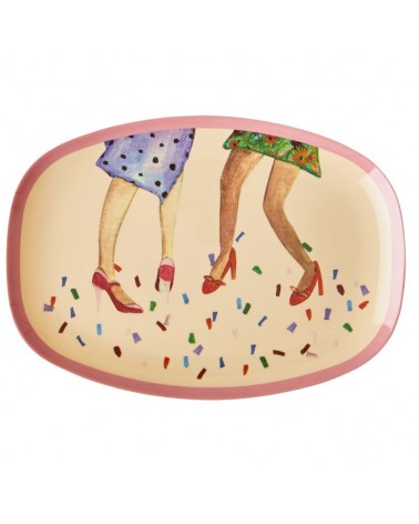 MELPL-DALE Assiette rectangulaire mélamine - Plateau Rice  - Dancing legs