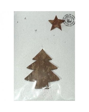 Carte de Noël - Sapin et Etoile en bois - Rader