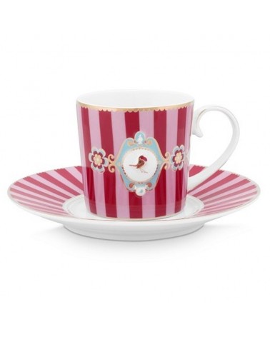 Tasse et soucoupe Pip Studio - love birds - rayée
