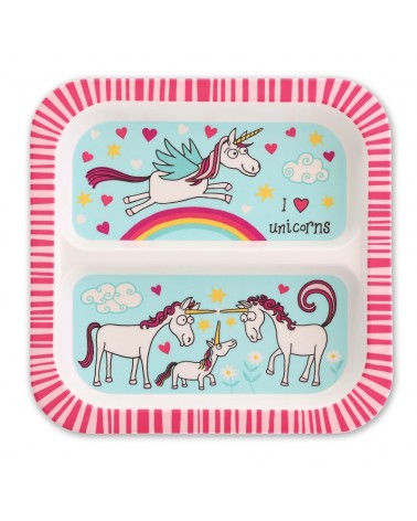 Assiette à double compartiment - Licorne - Tyrrell Katz