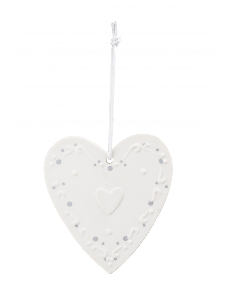 Suspension porcelaine - Cœur étoilé - grand - Rader